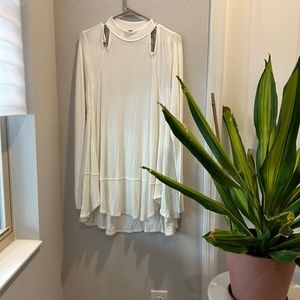 Free People White top with Cut Outs